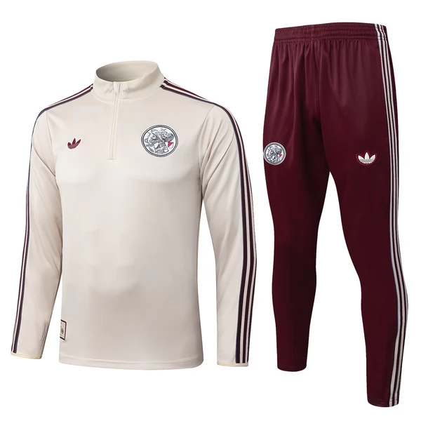 Ajax Amsterdam Trainingsanzug Kinder 2025-26 - 1-4 Zip Beige Ajax Amsterdam Trainingsanzug Kinder 2025-26 - 1-4 Zip Beige