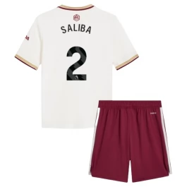 Arsenal Saliba 2 Ausweichtrikot Kinder 2025-2026 Günstige Fußballtrikots