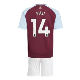 Aston Villa Pau 14 Heimtrikot Kinder 2024-2025 Günstige Fußballtrikots