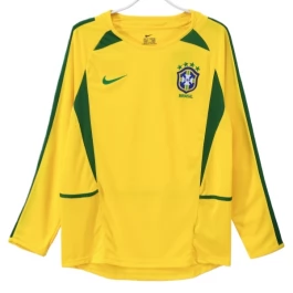 Brasilien Heimtrikot Retro 2002 Langarm Günstige Fußballtrikots