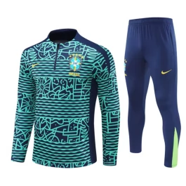 Brasilien Trainingsanzüge 2024-25 - 1-4 Zip Blau