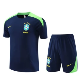 Brasilien Trainingsshirt Anzüge Kinder 2024-25 - Shorts Marineblau