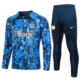 Chelsea Trainingsanzüge 2023-24 - 1-4 Zip Blau Camouflage