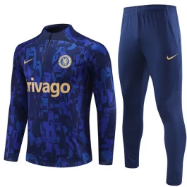 Chelsea Trainingsanzüge 2023-24 - 1-4 Zip Blau Camouflage