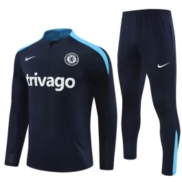 Chelsea Trainingsanzüge Kinder 2024-25 - 1-4 Zip Schwarz Blau