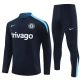 Chelsea Trainingsanzüge Kinder 2024-25 - 1-4 Zip Schwarz Blau