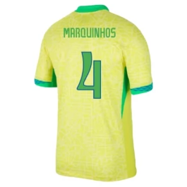 Copa América 2024 Brasilien Marquinhos 4 Heimtrikot Günstige Fußballtrikots