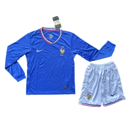 EM 2024 Frankreich Heimtrikot Kinder L/S Günstige Fußballtrikots