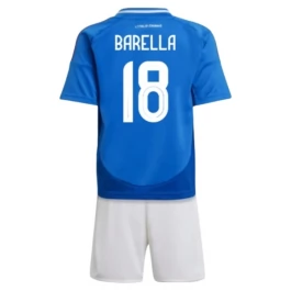 EM 2024 Italien Barella 18 Heimtrikot Kinder Günstige Fußballtrikots