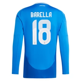 EM 2024 Italien Barella 18 Heimtrikot L/S Günstige Fußballtrikots