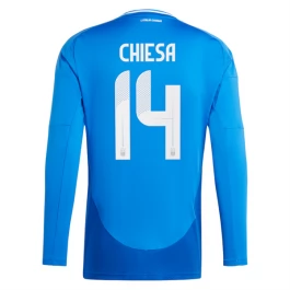 EM 2024 Italien Chiesa 14 Heimtrikot L/S Günstige Fußballtrikots