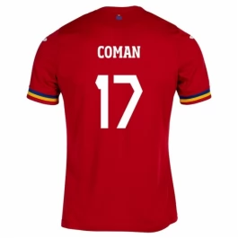 EM 2024 Rumänien Coman 17 Auswärtstrikot Günstige Fußballtrikots