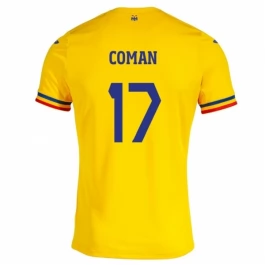 EM 2024 Rumänien Coman 17 Heimtrikot Günstige Fußballtrikots