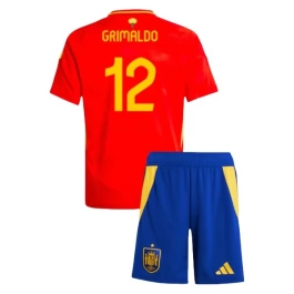 EM 2024 Spanien Grimaldo 12 Heimtrikot Kinder Günstige Fußballtrikots