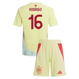 EM 2024 Spanien Rodrigo 16 Auswärtstrikot Kinder Günstige Fußballtrikots