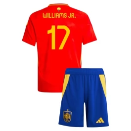 EM 2024 Spanien Williams Jr. 17 Heimtrikot Kinder Günstige Fußballtrikots