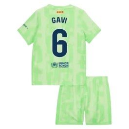 FC Barcelona Gavi 6 Ausweichtrikot Kinder 2024-2025 Günstige Fußballtrikots