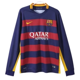 FC Barcelona Heimtrikot Retro 2015-2016 L/S Günstige Fußballtrikots