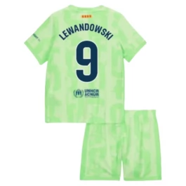 FC Barcelona Lewandowski 9 Ausweichtrikot Kinder 2024-2025 Günstige Fußballtrikots