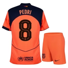 FC Barcelona Pedri 8 Ausweichtrikot Kinder 2025-2026 Günstige Fußballtrikots