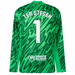 FC Barcelona Ter Stegen 1 Torwart Heimtrikot 2024-2025 L/S Günstige Fußballtrikots