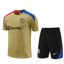 FC Barcelona Trainingsshirt Anzüge Kinder 2024-25 - Shorts Gold