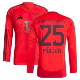 FC Bayern München Müller 25 Heimtrikot 2024-2025 L/S Günstige Fußballtrikots
