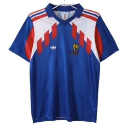 Frankreich Heimtrikot Retro 1990 Günstige Fußballtrikots