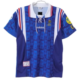 Frankreich Heimtrikot Retro 1996 Günstige Fußballtrikots