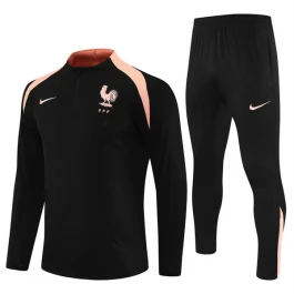 Frankreich Trainingsanzug Kinder 2025-26 - 1-4 Zip Schwarz