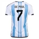 Fußballtrikots WM 2022 Argentinien De Paul 7 Heimtrikot