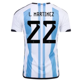 Fußballtrikots WM 2022 Argentinien L. Martinez 22 Heimtrikot