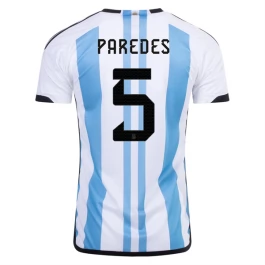 Fußballtrikots WM 2022 Argentinien Paredes 5 Heimtrikot