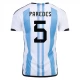 Fußballtrikots WM 2022 Argentinien Paredes 5 Heimtrikot Fußballtrikots WM 2022 Argentinien Paredes 5 Heimtrikot