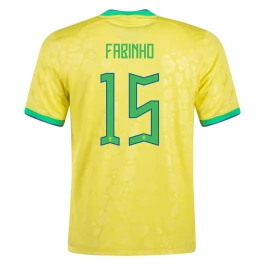 Fußballtrikots WM 2022 Brasilien Fabinho 15 Heimtrikot