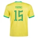 Fußballtrikots WM 2022 Brasilien Fabinho 15 Heimtrikot