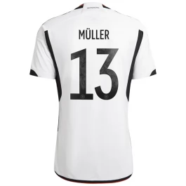 Fußballtrikots WM 2022 Deutschland Müller 13 Heimtrikot