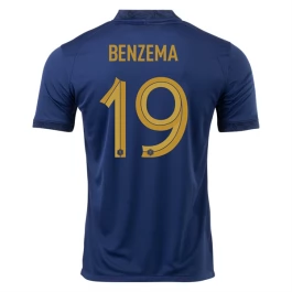 Fußballtrikots WM 2022 Frankreich Benzema 19 Heimtrikot