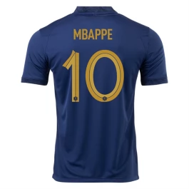 Fußballtrikots WM 2022 Frankreich Mbappé 10 Heimtrikot
