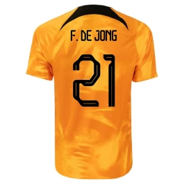 Fußballtrikots WM 2022 Niederlande F. De Jong 21 Heimtrikot