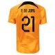 Fußballtrikots WM 2022 Niederlande F. De Jong 21 Heimtrikot