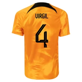 Fußballtrikots WM 2022 Niederlande Virgil 4 Heimtrikot
