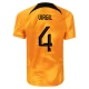 Fußballtrikots WM 2022 Niederlande Virgil 4 Heimtrikot