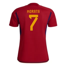 Fußballtrikots WM 2022 Spanien Morata 7 Heimtrikot