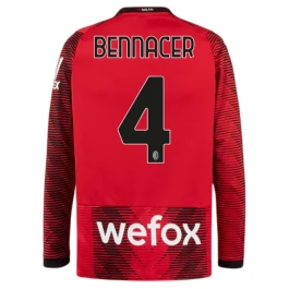 Günstige Fußballtrikots AC Milan Bennacer 4 Heimtrikot 2023-2024 - L/S