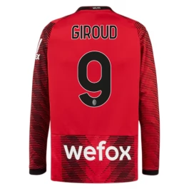 Günstige Fußballtrikots AC Milan Giroud 9 Heimtrikot 2023-2024 - L/S