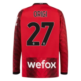 Günstige Fußballtrikots AC Milan Origi 27 Heimtrikot 2023-2024 - L/S