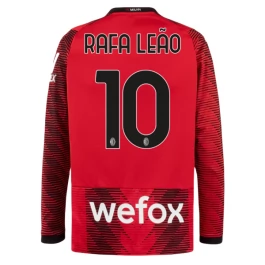 Günstige Fußballtrikots AC Milan Rafa Leao 10 Heimtrikot 2023-2024 - L/S