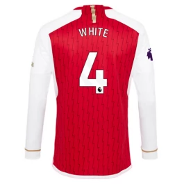 Günstige Fußballtrikots Arsenal White 4 Heimtrikot 2023-2024 - L/S