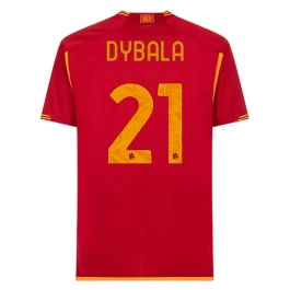 Günstige Fußballtrikots AS Roma Dybala 21 Heimtrikot 2023-2024